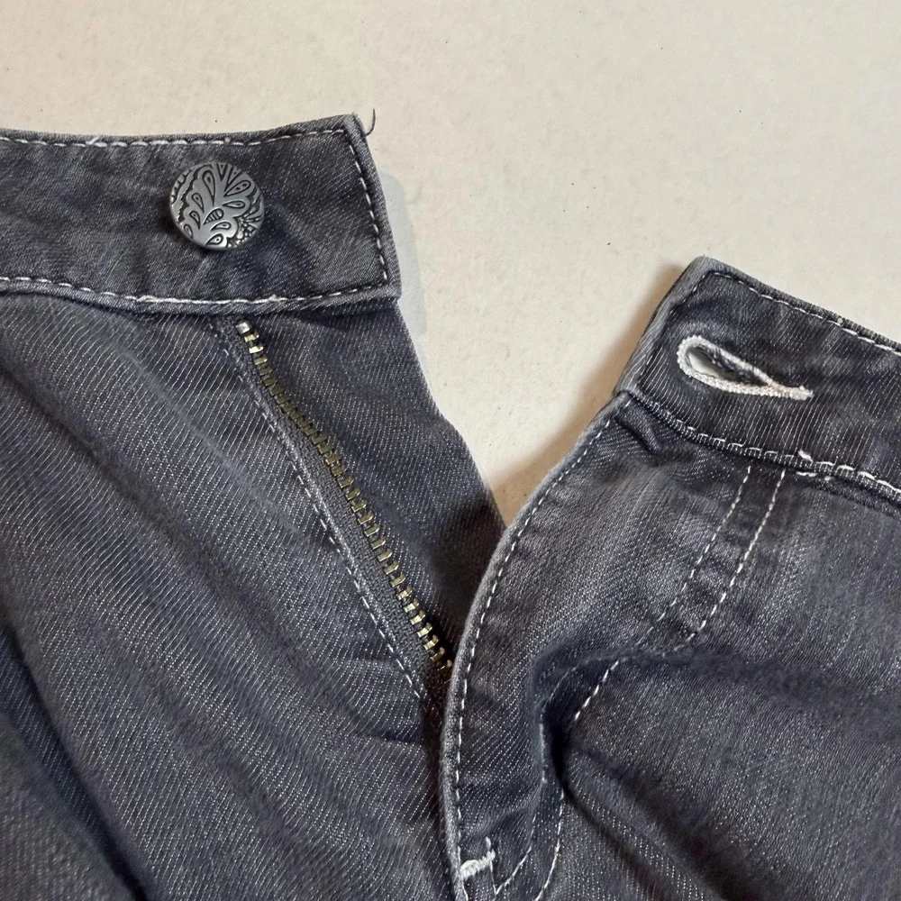 PrAna Jeans Womens 10/30 Gray Dark Wash Slim‎ Straight Mid Rise Stretch Denim